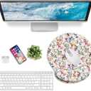 Watercolo Flowers Mouse Pad with Wrist Rest, Floral Patterns Mousepad for Desk. Premium-Textured Mouse Mat, Non-Slip Rubber Base Mousepad for Laptop, Computer & Pc