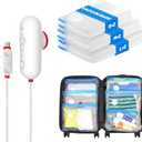 VMstr Vacuum Storage Bags with USB Electric Pump, 6 Pack Carry-on Size Space Saver for Clothes and Clothing Travel, Compression Bags for Clothes