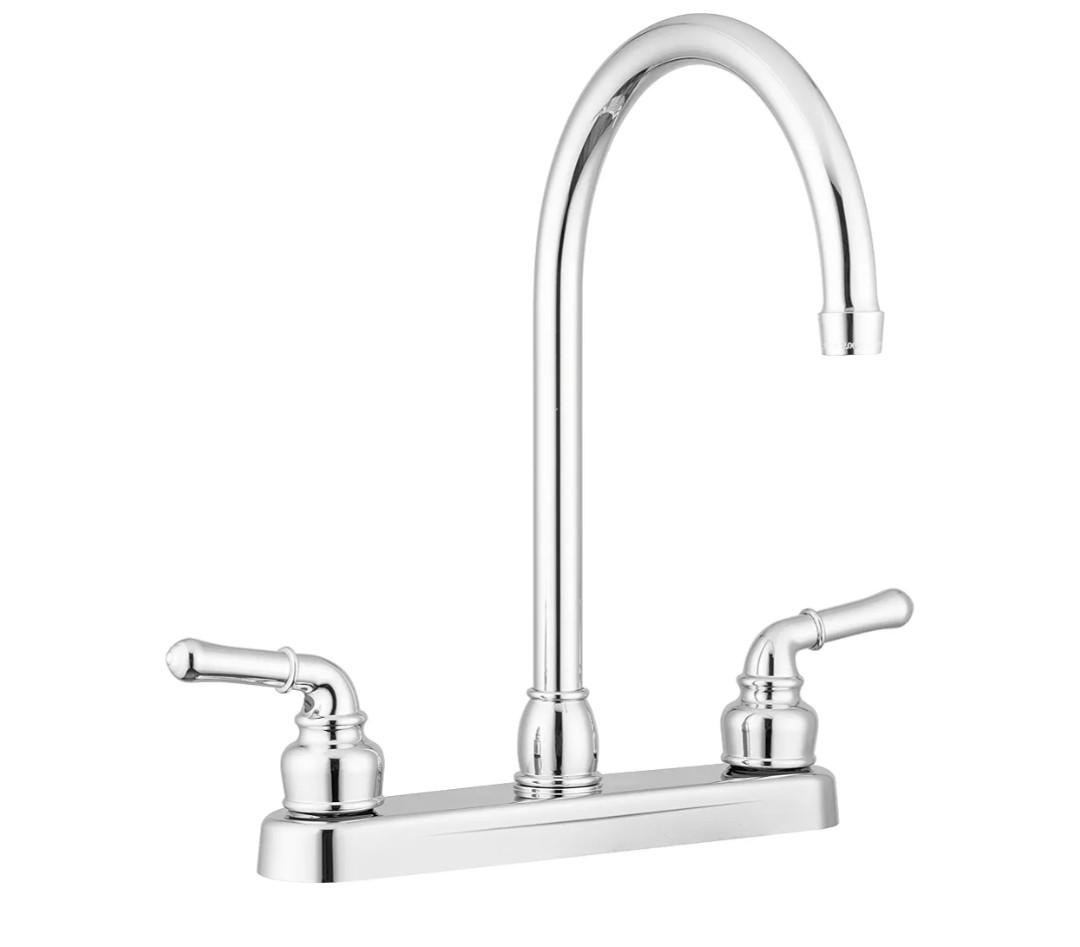 Pacific Bay Lynden Modern High Arc Kitchen Sink Faucet - Metallic Plating Over ABS Plastic - (Polished Chrome)