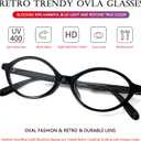 AIEYEZO Small Oval Blue Light Glasses for Women Fashion Retro TR90 Oval Frames Computer Screen Glasses (Black)