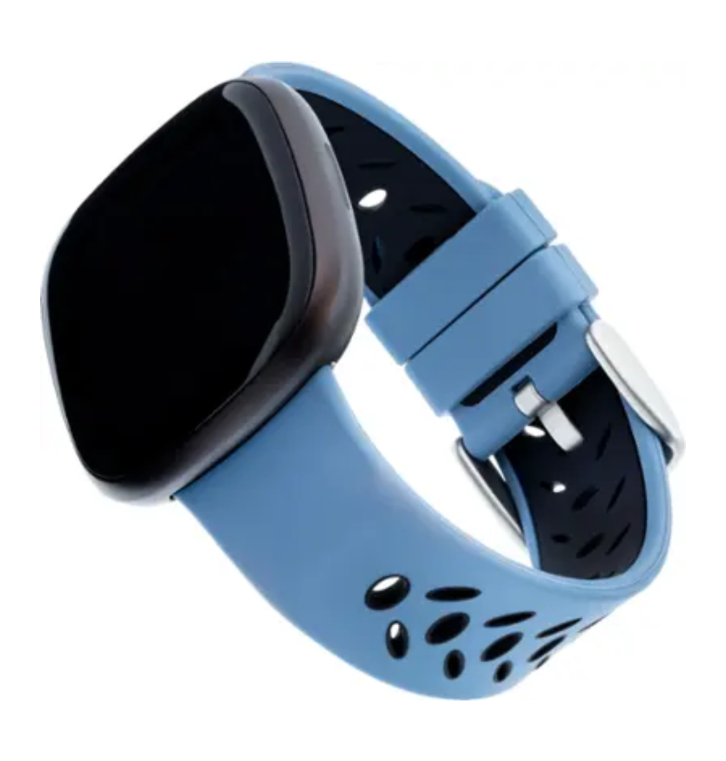 WITHit - Band Kit for Fitbit Versa 3 and Fitbit Sense (3-Pack) - Black Mesh/Bluestone Sport & Black Woven Silicone
