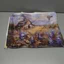 Barn Windmill Canvas Wall Art Blue Country Wildflowers Meadow Wall Decor Country Farmhouse Landscape Picture Poster Print for Kitchen Living Room Bedroom Ready to Hang (12x16in Canvas)