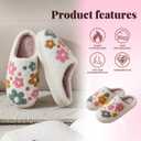 Women Men Plush Strawberry Slippers Cute Fuzzy Slippers Non-Skid Winter Warm Cozy House Indoor Outdoor Shoes (9-10 Women/7.5-8 Men, Flowers)