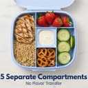 L&A's Bento Lunch Box for Kids and Adults - Leakproof 5-Compartment Lightweight Food Container, Large Capacity Meal Prep for School and Work, BPA-Free, Microwave & Dishwasher Safe (Blue)