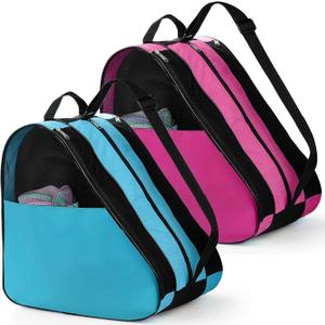 TOPZEA 2 Pack Roller Skate Bags, Oxford Cloth Ice Skates Storage Bag with Adjustable Shoulder Strap, Figure Skating Shoes Carry Bags Roller Blade Container, Roller Skate Accessories