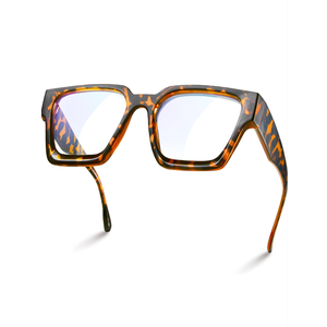 livho Oversized 99% Blue Light Glasses for Woman - Rectangle Fashion Glasses for Computer, Chic Preppy Frame - Anti Eyestrain
