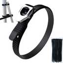 Heavy Duty Reusable Ratcheting Cable Ties with Stainless Steel Buckle, Ultimate Grip Lock Straps That Do Not Require Assembly, Adjustable Multipurpos Ratchet Grip Straps for Secure Anything