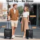 Softside Carry on Luggage Airline Approved, 17 Inch Underseat Carry-on Luggage with Removable Spinner Wheels, Small Personal Item Suitcase for Travel Business (Black, 17 inch_Underseat)