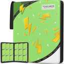 Trading Card Binder 9 Pocket,Card Binder 900 Pockets,Card Book Holder Cards with 50 Removable Sleeves,3-Ring Zip Design MTG/TCG/Sport Collectible Trading Card Albums Gifts for Boys and Girls (Green) (Large)