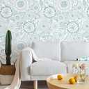 CiCiwind Blue Peel and Stick Wallpaper Fun Boho Floral Wall Paper Moden Farmhouse Contact Paper Removable Self Adhesive Eco-Friendly Wallpapers for Bedroom Bathroom Cabinet Shelf Drawer 17.3" x 78.7",2pcs