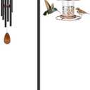 Adjustable Double Shepherd's Hook, 34-63 Inch Black Iron Stand for Indoor/Outdoor Use Ideal for Hummingbird Feeders, Hanging Plants, Lanterns, Wind Chime