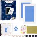 Paw Print Kit for Dogs Cats,Inkless Baby Hand and Footprint Kit, Dog Nose Print Kit,Clean Touch Ink Pad Kit,No Mess Newborn Baby Footprint Kit, Pet Paw Print Kit for Family Keepsake (Medium (Pack of 2), Blue)