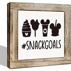 Farmhouse Wood Sign - Snackgoals Tabletop Decor, Disney Freestanding Plaque for Living Room & Office Bar, Cafe Decor