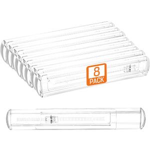 8 Pack Drawer Dividers for Clothes, 2.3" High 13"-21" Adjustable Drawer Dividers Expandable Dresser Drawer Organizer, Clear Drawer Separators for Clothes, Underwear, Cosmetic, Kitchen Utensils Storage