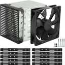 Hard Drive Cage, Stainless Steel Hard Drive Rack with Cooling Fan, 5.25" to 5X3.5 Rack for Computer, Hard Drive Cage Adapter Rack Bracket(Silver)