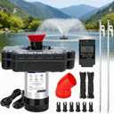 Pond Fountain Aerator, Pond Fountain, 1 HP Pond Aerator /110V 15,000 GPM, 100-foot Power Cord + 2 x 33-Foot Ropes/Timer Aerator Fountain, Suitable for Various Ponds and Lakes