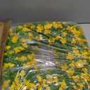 24 Inch Yellow Artificial Forsythia Silk Front Door Wreath | Bright yellow silk flower summer wreath, decor for wall, farmhouse indoor & outdoor home decoration