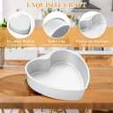 8 Inch Heart Shaped Cake Pan with 50 Pieces Parchment Paper,Non-stick Aluminum Heart Cake Pan Baking Tin for Birthday Wedding
