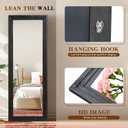 Full Length Mirror 65"x24" Solid Wood Frame Floor Large Mirror for Living Room, Bedroom Hanging or Leaning Wall-Mounted, Black