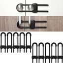 Jetec 10 Pieces Cabinet Locks for Babies, U-Shaped Proofing Drawers Safety Child Locks Adjustable, Easy to Use Childproof Latch for Knob Handle on Kitchen Door Storage Cupboard Closet (Black)