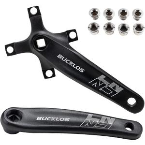 BUCKLOS Double/Triple 64/104 BCD Square Taper Bike Crankset - 2x/3x Mountian Bike MTB 170mm Bicycle Cranksets with 22/24/26/32/38/42/44T Chainring for 8/9/10 Speed