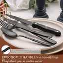 Hiware 24 Pieces Matte Black Silverware Set with Steak Knives for 4, Stainless Steel Flatware Utensils Set, Hand Wash Recommended