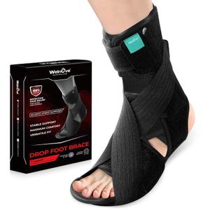 Welnove AFO Foot Drop Brace  Adjustable Lightweight Ankle Support Keeps Foot at 90 Dorsiflexion  Relieves Drop Foot, Achilles Tendonitis, Ankle Sprain