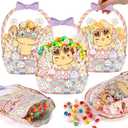 Fuutreo 50 Pcs Easter Gift Bags Transparent Bunny Sealing Pouches with Handles Resealable Happy Easter Plastic Favor Bags for Spring Holiday Party Candy Gift Wrapping Supplies Decor(Pastel Chick)