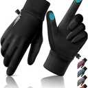rivmount Water-Resistant Winter Gloves Touch Screen, Women Men Thermal Warm Gloves Suit for Cold Weather Running, Cycling, Hiking, Bike, Ski, Snow, Driving, Work, Outdoor Size M Black Gray