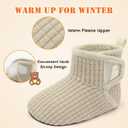 Baby Toddler Slippers Girls Boys House Shoes Fuzzy Boots Socks | Breathable, Lightweight, Fur Lined, Easy Slip on and off, Non-Slip Rubber Sole, Machine Washable, for Bedroom Indoor Outdoor