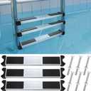 Therwen 3 Set Stainless Steel Pool Ladder Steps Replacement 1.9 Inch Non Slip Swimming Pool Ladder Rung with Bolts Swim Stairs Step Pedal for Above Ground Inground, Blue