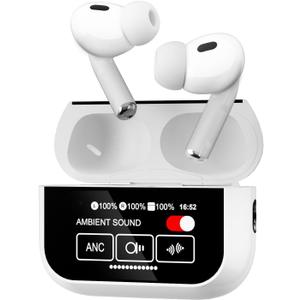 Ai Translation Earbuds Real Time 144-Language Translator Earbuds with Accent Support and 8-Language Offline Translator Device Two Way Translation Headphones for Language Learning Travel Business White