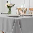 maxmill Tablecloth Stain Resistant Waterproof Wrinkle Resistant Spillproof Washable Soft Slubby Texture Table Cloth for Dining Room, Banquet Parties Event Dinner, Rectangle 60 x 140 Inch, Light Grey