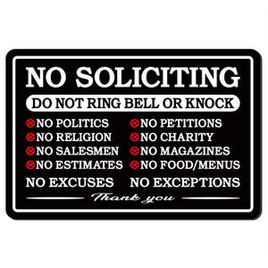 No Soliciting Sign - Do Not Ring Doorbell or Knock Sign - Front Door Warning Reminder Signs, Premium Durable Frosted Acrylic Material, Super Strong Adhesive, Quick Installation, Suitable for Your Home and Business (64 inches, Black) (No solicitation 2)