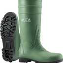 HISEA Men's Steel Toe Rain Boots PVC Rubber Boots, Waterproof Garden Fishing Outdoor Work Boots, Durable Slip Resistant Knee Boots for Agriculture and Industrial Working (7, Green)