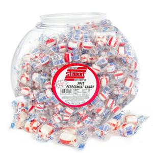 Stewart Old Fashioned Peppermint Candy Puffs | Individually Wrapped Candy | Pure Cane Sugar Candy | Fat-Free, Cholesterol-Free, Gluten-Free | Classic Soft/Hard Texture, Made in USA - 96 oz Jar (6 Pound (Pack of 1))