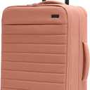 Away Softside Bigger Carry-On Suitcase, 23 Inch Lightweight, Expandable High-Strength Nylon Luggage With Spinner Wheels, Meets Requirements for Most Major Airlines, Clay Pink