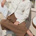 SOLY HUX Women's Button Down Coat Cardigan Long Sleeve Business Casual Tops Outerwear