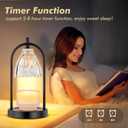 GyroVu Candle Warmer Lamp with Timer, 3-Level Dimmable Candle Lamps Vintage Glass Shade, Candle Warmer Light Wax Melt Warmer for Scented Wax, Black Warmer Lamp for Women Home Decor (2 Bulbs Included)