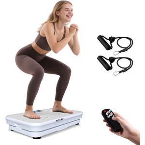 ROTAI Vibration Plate Exercise Machine for Lymphatic Drainage Massager & Weight Loss, 400 lbs Capacity Whole Body Vibrating Shake Plate Workout for Women and Men