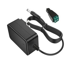12V 2A DC Power Supply AC Adapter 12Volt Power Cord Transformer with LED Terminal Connector and 5.5 x 2.5/2.1mm Wall Plug for LED Strip Lights CCTV Security Camera