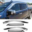 94309Y Chrome Side Window Visor Wind Vent Deflector fit for 2007-2020 Toyota Tundra CrewMax Cab with 4 Full Size Doors,4pc Outside Mount Style Shade Sun Rain Guards Set
