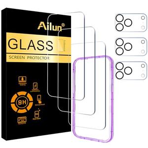 Ailun 3 Pack Screen Protector for iPhone 17 Pro Max [6.9 inch] + 3 Pack Camera Lens Protector with Installation Frame,Dynamic Island Compatible,Case Friendly[Not for iPhone 17/17 Pro/iPhone Air]