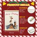 LZYRF Funny Adorable Santa Claus Reindeer Wall Art Poster Framed, Funny Christmas Decor, Cute Christmas Winter Holiday Canvas Prints Wall Decor for Home Bedroom Living Room, 12x16 Inch Set of 2