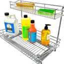 LYNK PROFESSIONAL Pull Out Under Sink Kitchen Cabinet Organizer - 11.5 in. x 18 inch deep Drawer - Sliding Shelf Organizer for Cabinets and Undersink Storage Shelves