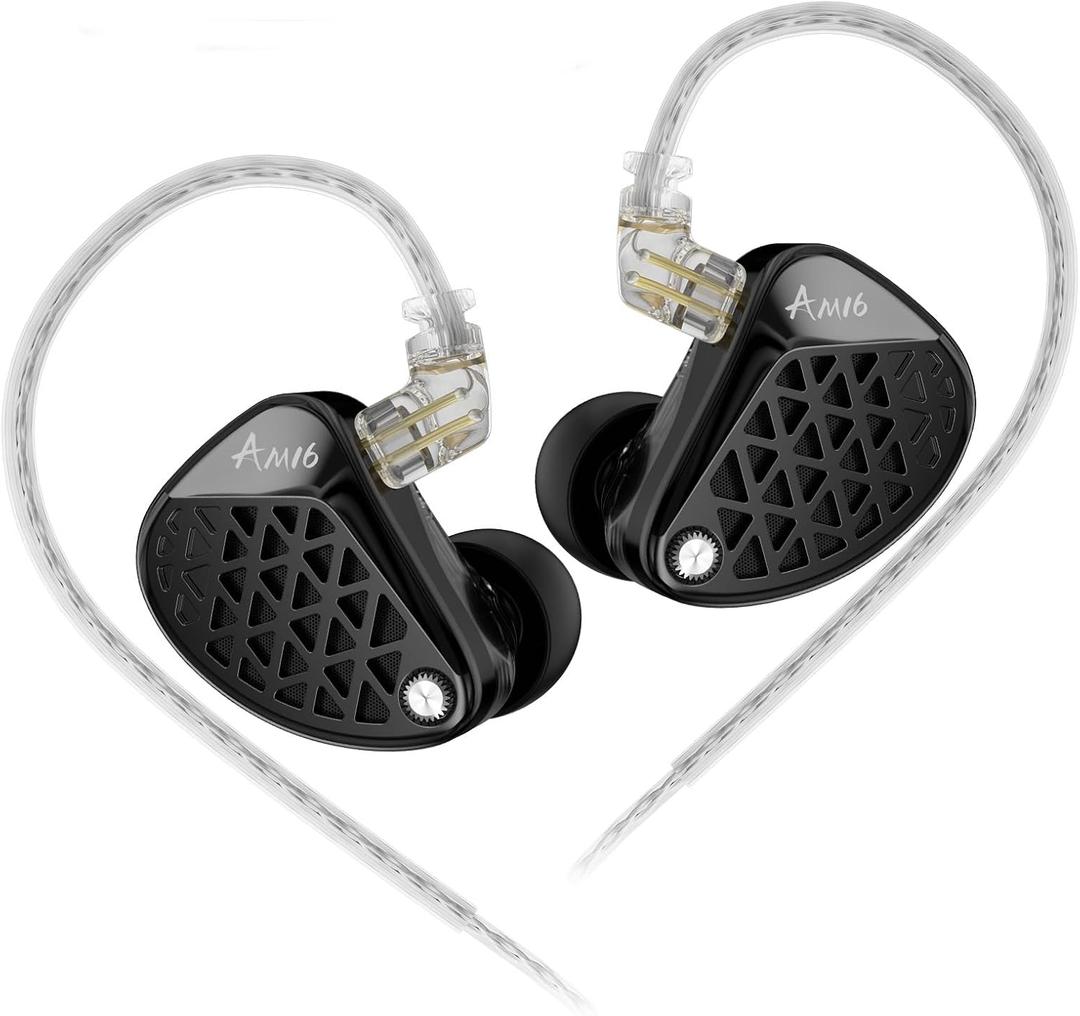 KZ AM16 in Ear Monitor Headphones 16BA Drivers HiFi IEM Earphones High Clarity Gaming Earbuds Clarity in All Frequency Stereo Sound Comfortable Headphones for Musicians (Balanced, Nomic)