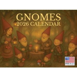 Gnome Calendar 2026 Monthly Wall Calender 12 Month | American Made In The USA