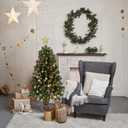 VINGLI 4ft Artificial Christmas Pine Tree with 80 Warm White Lights, 211 Branch Tips, Pre-Lit Xmas Tree for Tabletop, Living Room, Entryway & Holiday Party Decorations