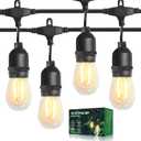 BRIMAX 12FT Outdoor String Lights with 5 LED Bulbs 2W Shatterproof Edison Bulb Commercial Grade Waterproof Outside Light 2700K Warm White for Bistro Gazebos Porch Patio Garden