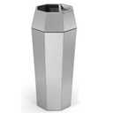 Dyna-Living Commercial Trash Can Large Garbage Can with Lid, Open-top Tall Stainless Steel Trash Bin Industrial Garbage Container for Patio Lobby, Silver